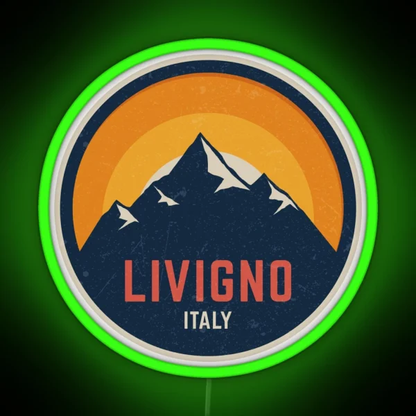 Livigno Italy Mountain Design RGB Neon Sign