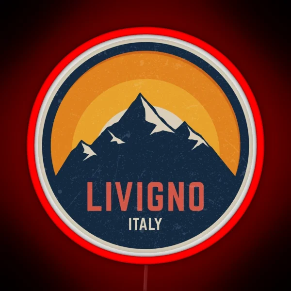 Livigno Italy Mountain Design RGB Neon Sign