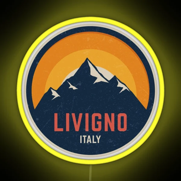 Livigno Italy Mountain Design RGB Neon Sign