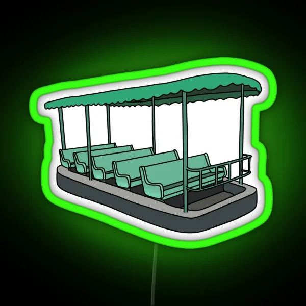 Living With The Land Boat RGB Neon Sign