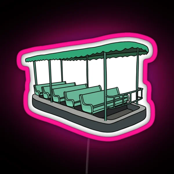 Living With The Land Boat RGB Neon Sign