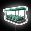 boat with living with the land rgb neon sign white