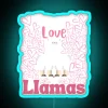 cute llama neon sign valentines day puns rgb