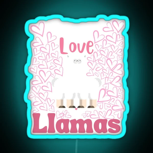 Llama Valentine Puns RGB Neon Sign