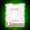 funny llama valentine's day puns neon sign rgb