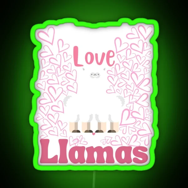 Llama Valentine Puns RGB Neon Sign