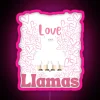 llama valentine puns neon sign rgb colors fun gift idea pink glow