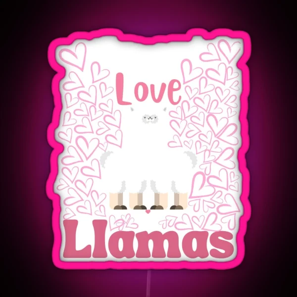 Llama Valentine Puns RGB Neon Sign