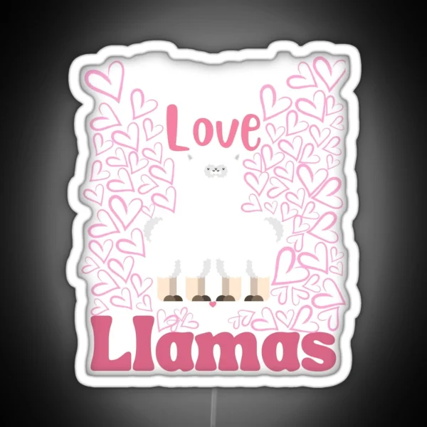 Llama Valentine Puns RGB Neon Sign