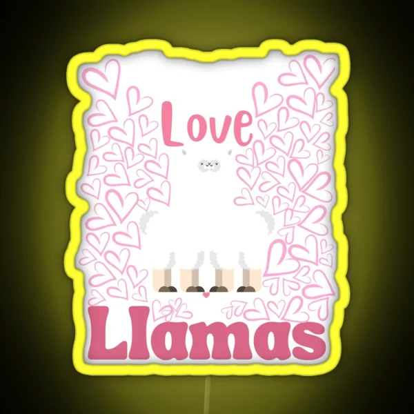 Llama Valentine Puns RGB Neon Sign