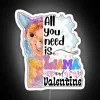 llama valentine neon sign with rgb puns, perfect gift for Valentine's Day