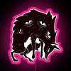 RGB neon sign displaying 'Lobo' in vibrant pink colors.
