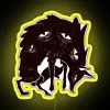 neon wolf sign with rgb yellow lighting