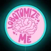 Neon RGB Sign Saying Lobotomize Me in Blue