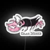 Neon sign featuring lobsters in tails and clawed designs with vibrant RGB colors.