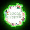 rgb neon sign featuring local cryptid in vibrant green.