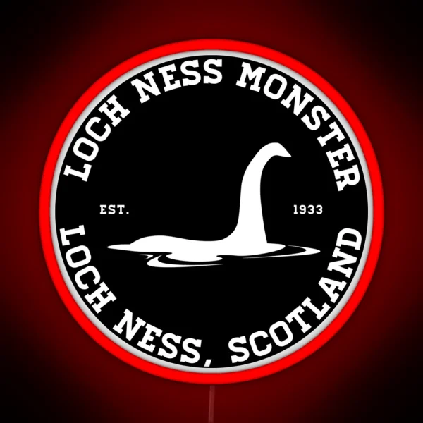 Loch Ness Monster Varsity Logo White Ver RGB Neon Sign