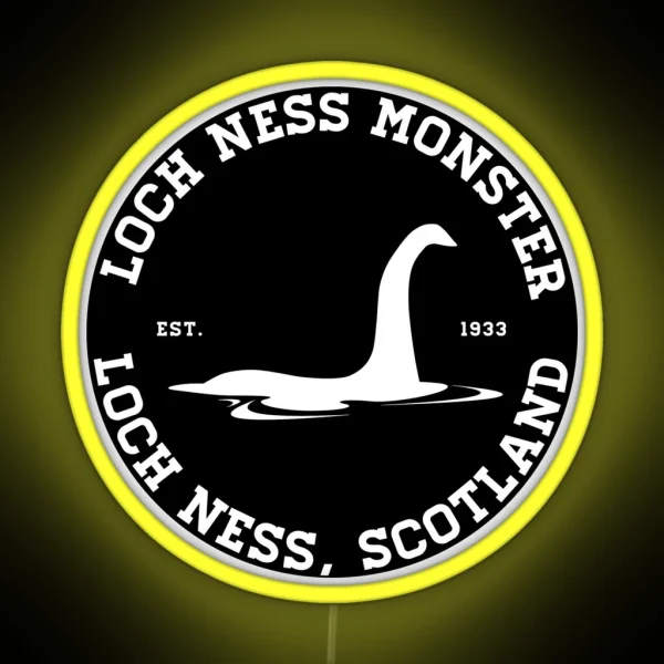 Loch Ness Monster Varsity Logo White Ver RGB Neon Sign