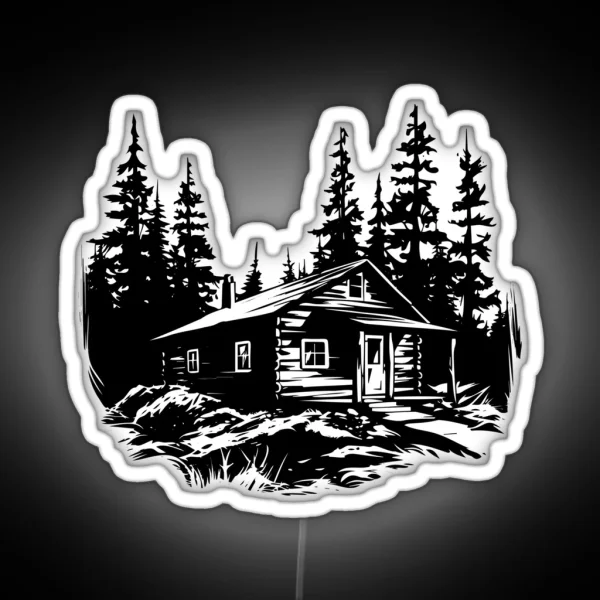 Log Cabin Timber Lodge Cottage Retreat RGB Neon Sign