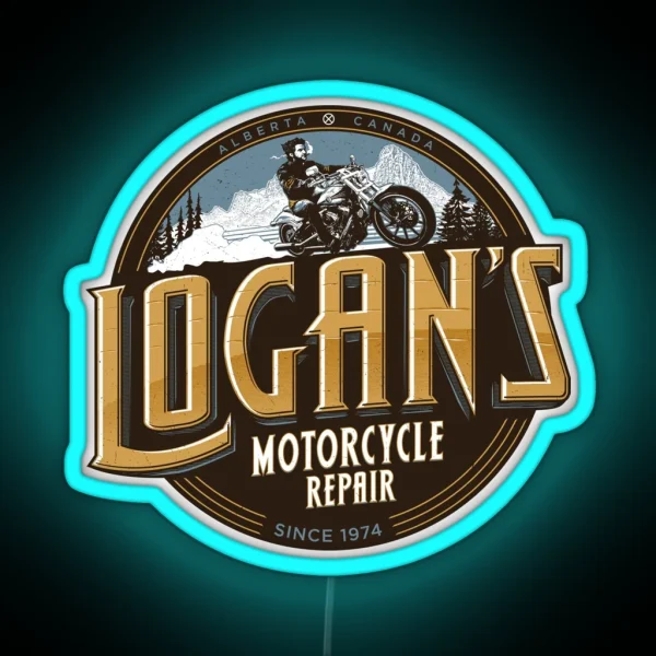 Logan S Motorcycle Repair RGB Neon Sign