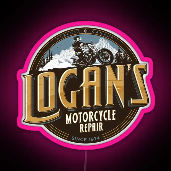 Logan S Motorcycle Repair RGB Neon Sign