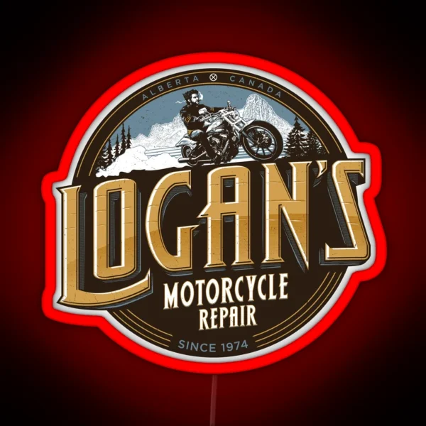 Logan S Motorcycle Repair RGB Neon Sign