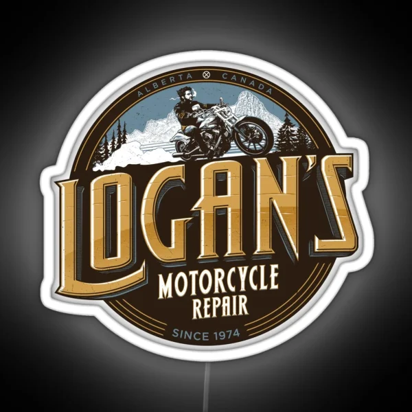 Logan S Motorcycle Repair RGB Neon Sign