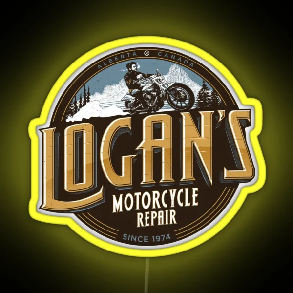 Logan S Motorcycle Repair RGB Neon Sign