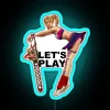 RGB Neon Sign Featuring a Lollipop Chainsaw - Playful and Colorful Design in Blue