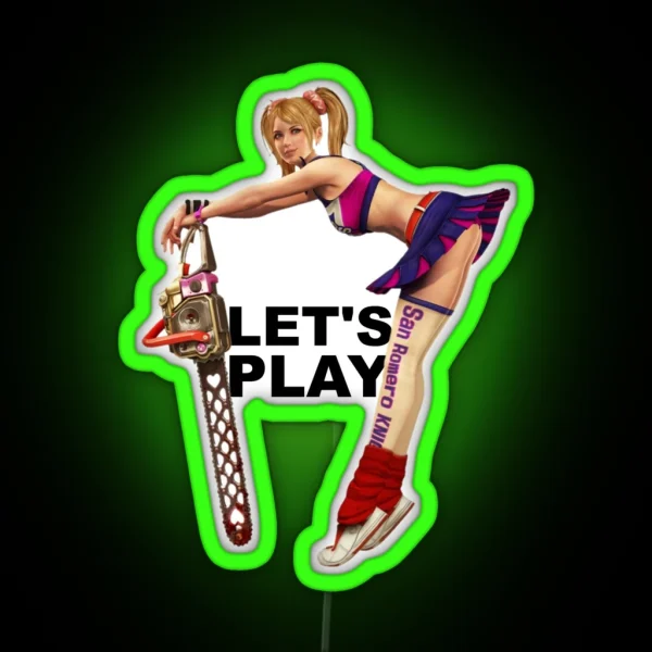 Lollipop Chainsaw Let S Play Light RGB Neon Sign