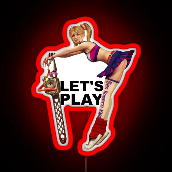 Lollipop Chainsaw Let S Play Light RGB Neon Sign