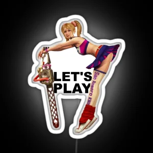 Lollipop Chainsaw Let S Play Light RGB Neon Sign