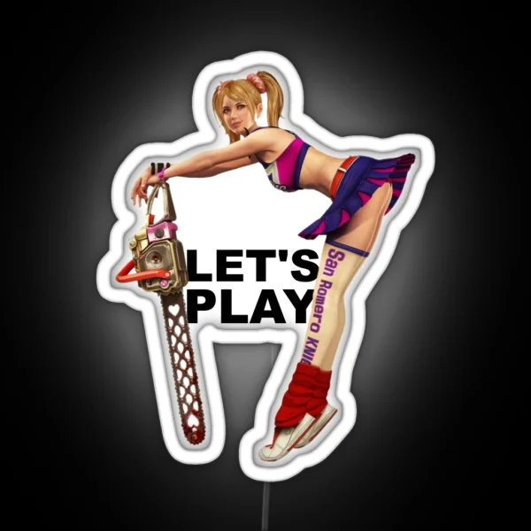 Lollipop Chainsaw Let S Play Light RGB Neon Sign