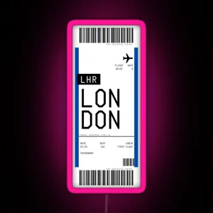 London Boarding Pass RGB Neon Sign