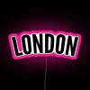 london curved rgb neon sign with vibrant pink glow