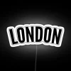 london curved rgb neon sign with vibrant white lighting