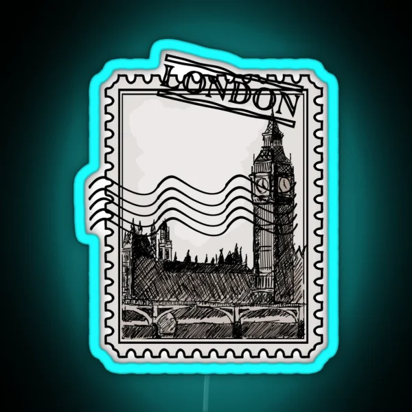 London Post Stamp RGB Neon Sign