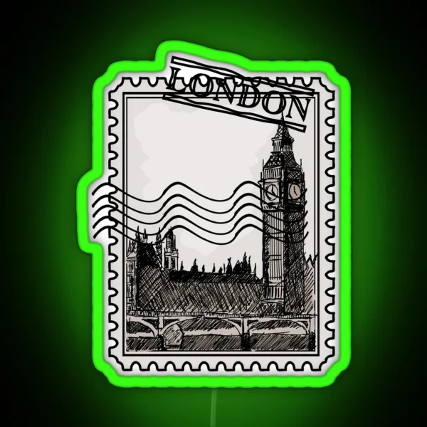 London Post Stamp RGB Neon Sign
