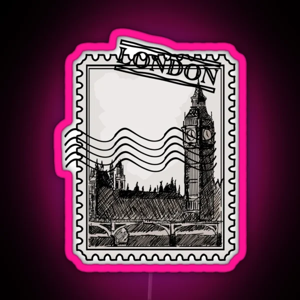 London Post Stamp RGB Neon Sign