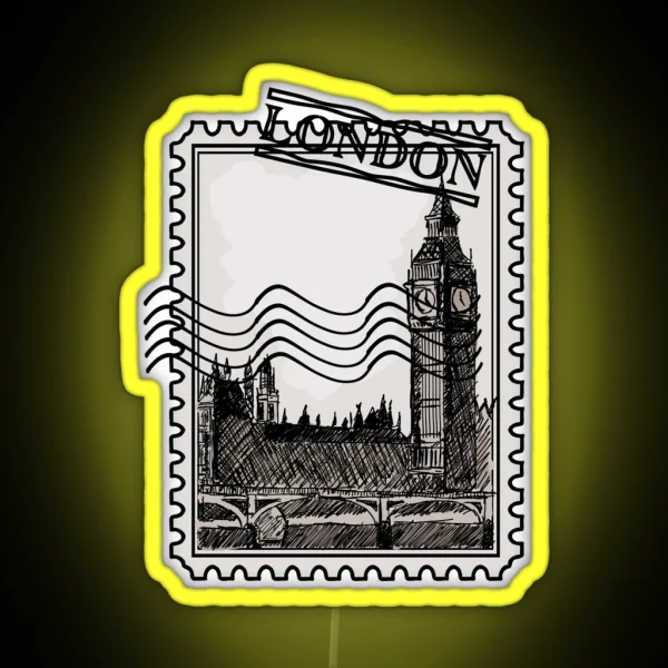 London Post Stamp RGB Neon Sign