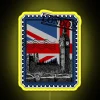 neon sign london stamp union jack rgb colors yellow