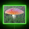Lonely Fly Agaric Mushroom RGB Neon Sign Green.