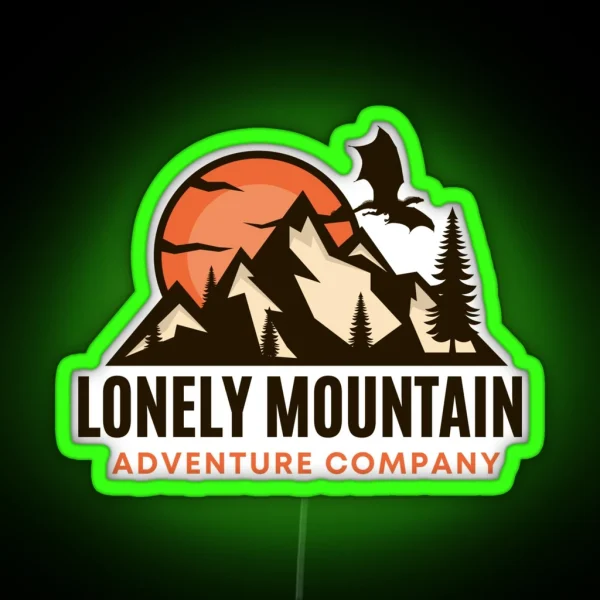 Lonely Mountain Adventure Company Fantasy RGB Neon Sign