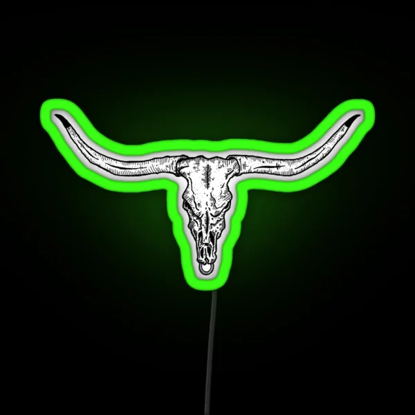 Longhorn Skull RGB Neon Sign