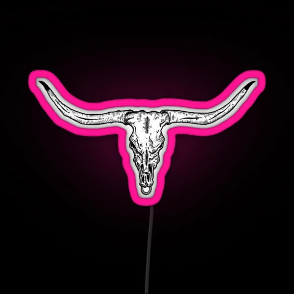 Longhorn Skull RGB Neon Sign