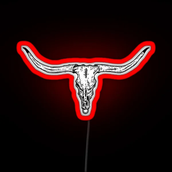 Longhorn Skull RGB Neon Sign