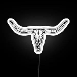 Longhorn Skull RGB Neon Sign