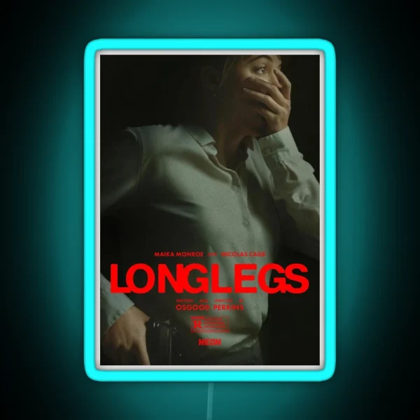 Longlegs Horror Lee Harker Maika Monroe RGB Neon Sign