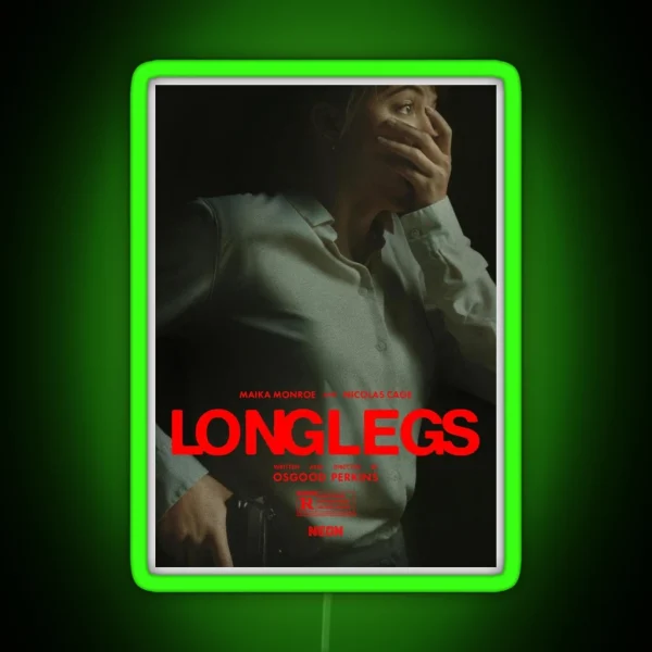 Longlegs Horror Lee Harker Maika Monroe RGB Neon Sign