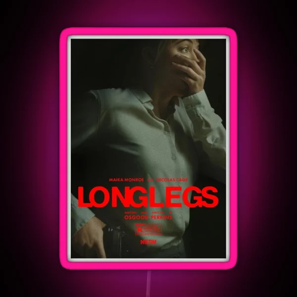 Longlegs Horror Lee Harker Maika Monroe RGB Neon Sign